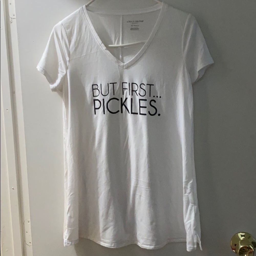 White maternity flowy tee